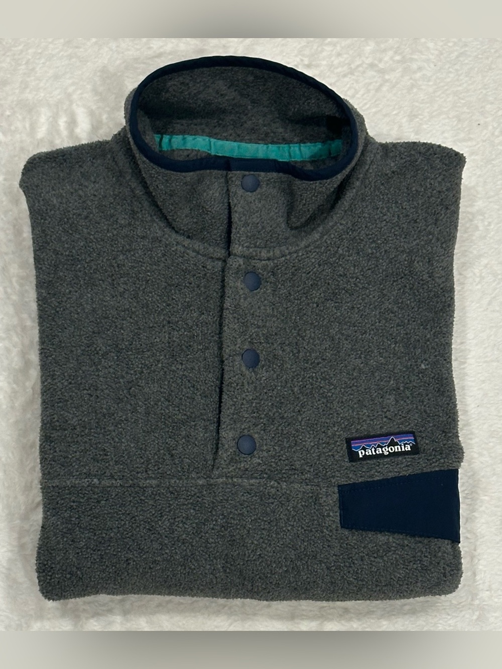 Patagonia Men S Lightweight Synchilla Snap-T Fleece Pullover Gray Navy Regular